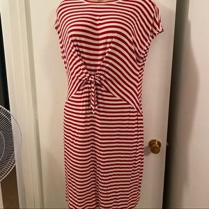 Liz Claiborne XXL cotton red and white striped short sleeve dress. $15